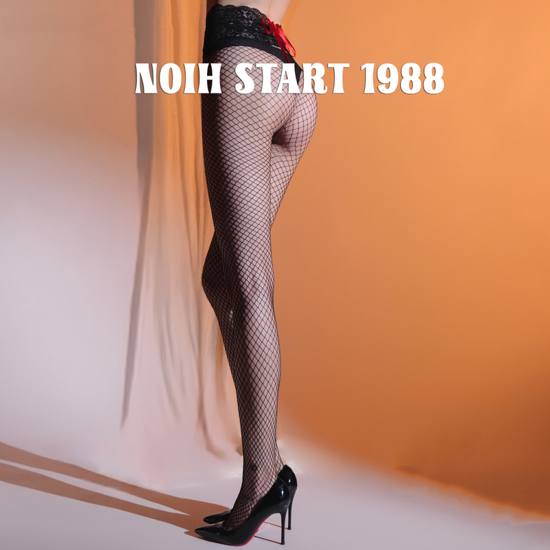 Japanese Noih Sexy Lace Waist Fishnet Stockings, Large Size, Adjustable Straps, Hollow-Out Sheer Stockings, Small and Medium Mesh for Women Japanese Noih Sexy Lace Waist Fishnet Stockings, Large Size, Adjustable Straps, Hollow-Out Sheer Stockings, Small and Medium Mesh for Women