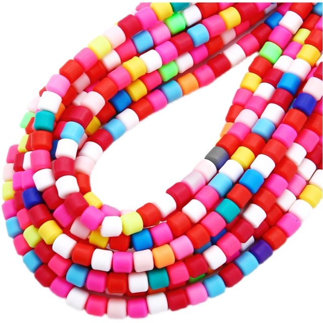 6MM color soft pottery loose beads cylindrical necklace handmade beading material barrel beads DIY jewelry accessories spacer beads