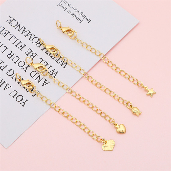 컬러 보호 14K 백 골드 테일 체인 연장 체인 수제 브레이슬릿 목걸이 DIY 수제 보석 액세서리 수제 재료 체인