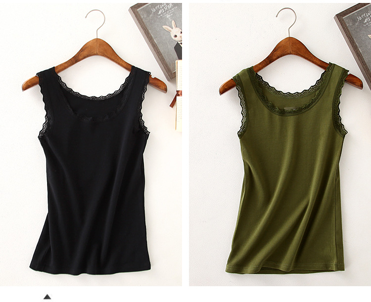 2 cái của phụ nữ ren vest đôi U100% cotton chủ đề vest phụ nữ cộng với phân bón tăng ladies vest