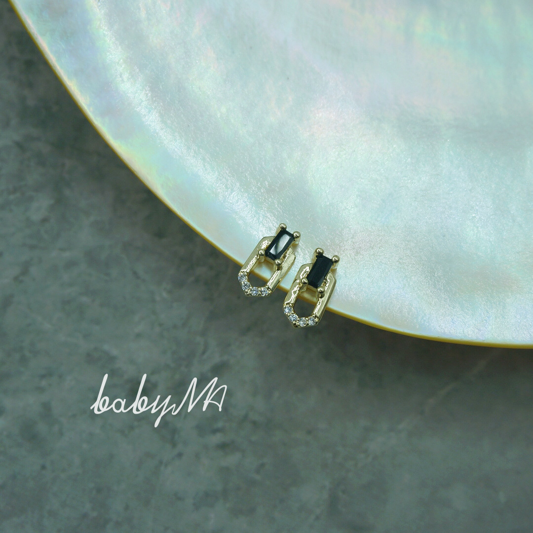 (Ma Baomei A) babyma beauty nail drilling ornament black gold square drill 118 