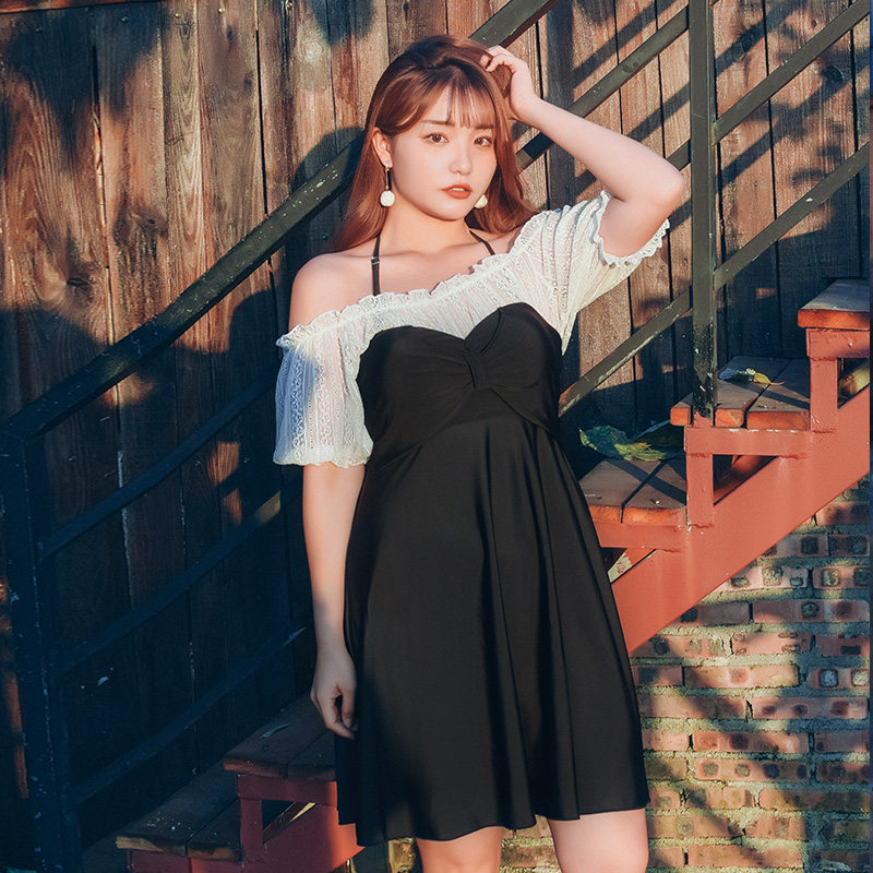 Swimsuit 2020 new women's hot spring plus size fat mm200 catties loose belly cover thin split skirt conservative students