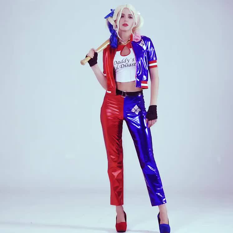 Yizhiqiu Kostum Cosplay Harley Quinn 