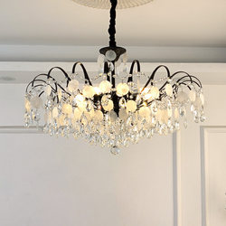 French Crystal Chandelier, Retro Black Living Room Main Light, Romantic Shell Bedroom Light, Light Luxury Dining Room Light, Zhongshan Lighting Fixtures