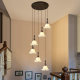 French-Style Staircase Light with Lily of the Valley Flowers, Rotating Chandelier, American Retro Villa, High-End Lobby Lighting