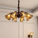 French-Style Living Room Chandelier, Mid-Century Style Melard Glass Bedroom Lamp, Retro Designer American-Style Main Light, Dining Room Lighting Fixtures