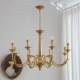 French Retro Chandelier, American-Style All-Copper Living Room Lamp, High-End Artistic Romantic Golden Palace Lamp, Bedroom and Dining Room Lamp