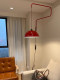 Red Swing Arm Chandelier in Wabi-Sabi Style for Living Room Wall, Bedroom Bedside, Dining Room, No-Wiring Foldable and Retractable Wall Lamp
