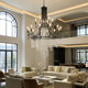 French-Style Vintage Staircase Chandelier, Black Hotel Lobby Candle Crystal Lamp, Duplex Villa Living Room Lamp, High-Ceiling Lighting Fixture