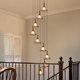 French-Style Mid-Century Staircase Light Designer Rotating Duplex Long Chandelier American Retro Villa Open-Air Melard Light