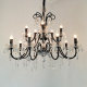 French-Style Vintage Staircase Chandelier, Black High-End Hotel Crystal Light, Duplex Light Fixture, Villa Living Room Main Light, High-Ceiling Light
