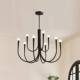 French Retro Romantic Chandelier, Black Minimalist Living Room Main Light, Bedroom Light, American-Style Candle Dining Room Lighting, Designer