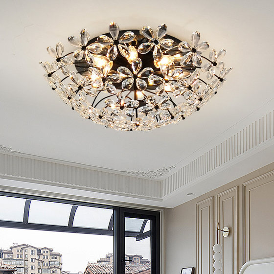 French-Style Retro Bedroom Light, Light Luxury Crystal Ceiling Light, Gold Master Bedroom Room Light, High-End Romantic Zhongshan Lighting Fixtures