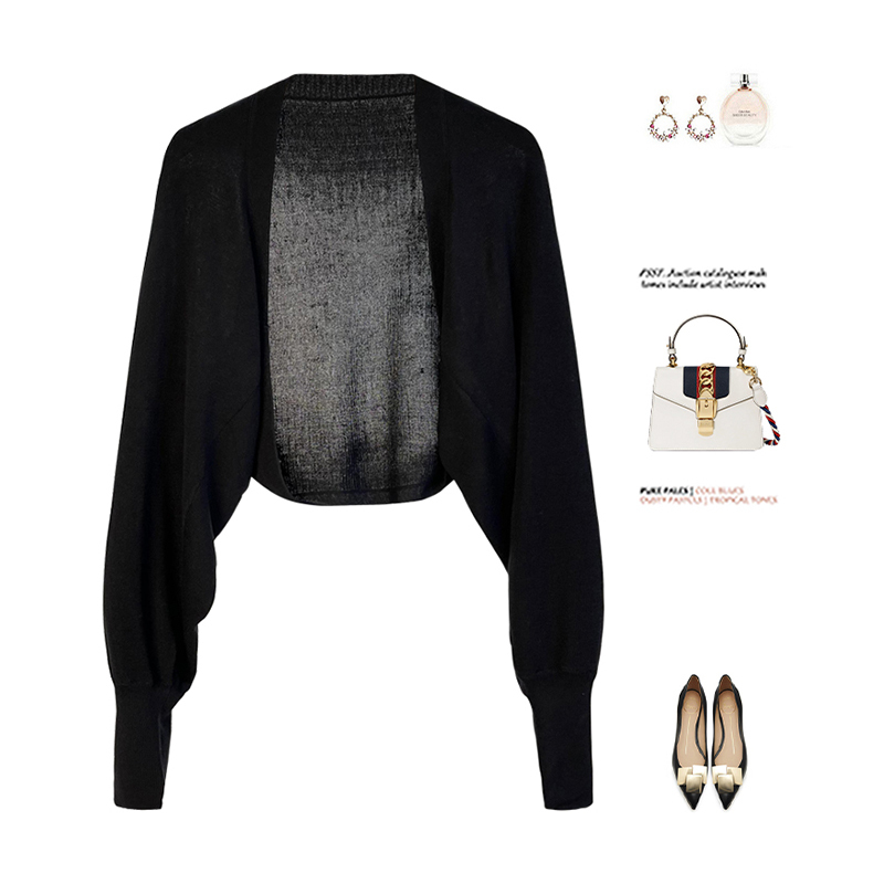 Knitted Cardigan, Ice Silk Sun Protection Cardigan for Women, Summer Shawl Paired with a Slip Dress, Fashionable Thin Air-Conditioning Shirt
