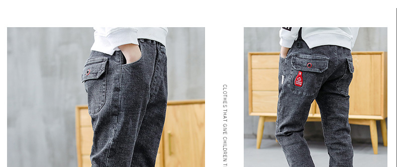 Quần jeans bé trai xuân hè 2019 mẫu quần mùa thu mới cho bé quần bé trẻ em lớn. - Quần quần mông thú cho bé
