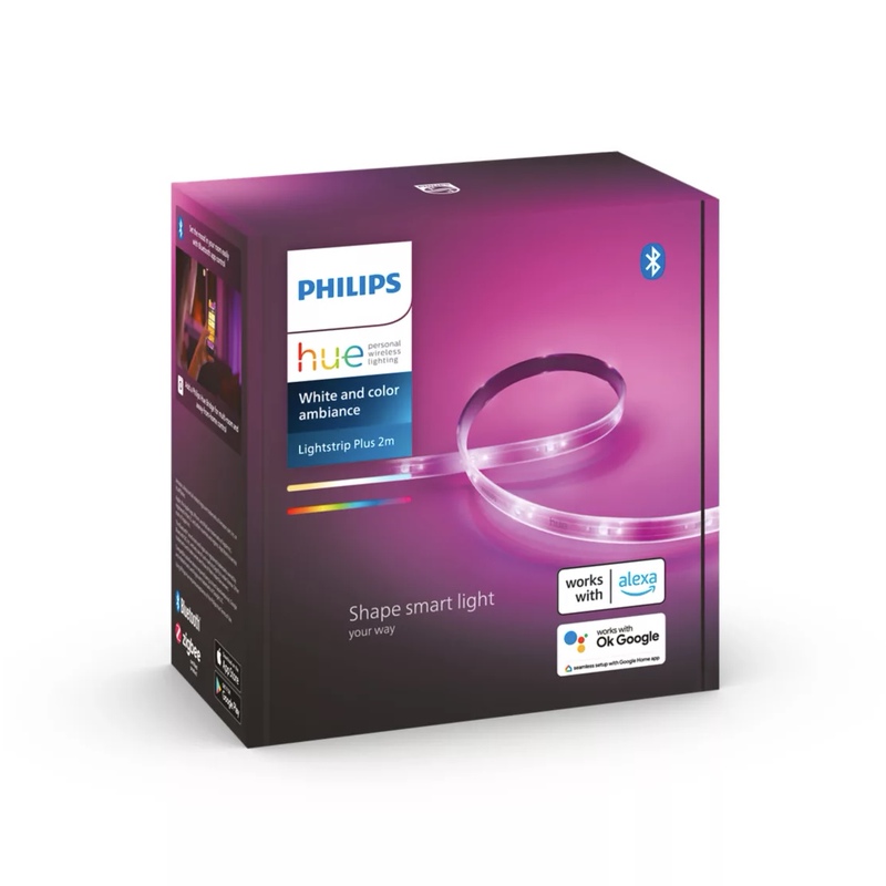 Philips Hue Lightstrip Plus Fourth Generation Led Smart Bluetooth Color-Adjustable Light Strip Homekit