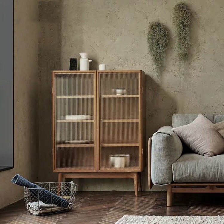 Solid wood sideboard Nordic minimalist modern living room tea cabinet locker multifunctional household overall cabinet