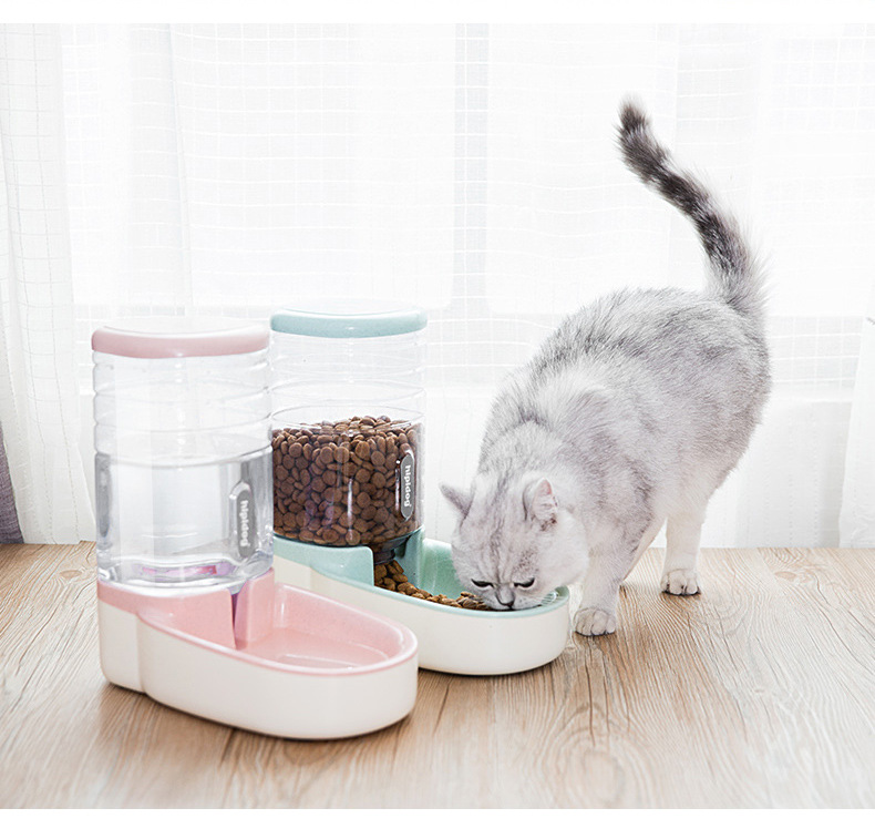 Pet cat Water dispenser Feeder Cat bowl Food bowl Muppet cat Silver gradient Gold Gradient Blue Cat Garfield Supplies
