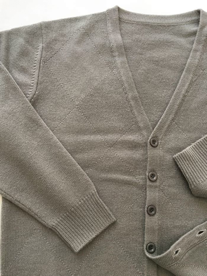 7 sợi đôi dệt dày hơn người đàn ông trung niên cashmere len len mở áo len mở áo ấm mùa đông áo da lộn nam