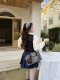 Cultivator Original Retro Casual Simple Color-Block Denim Handbag Shoulder Crossbody Bowling Bag 2026 Spring