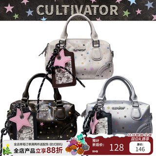 Cultivator原创小众复古星星撞色卡套斜挎波士顿枕头包2025秋冬新