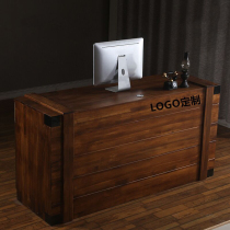 Solid Wood hair salon company cash register desk front desk reception desk hairdressing tea shop retro bar beauty salon counter
