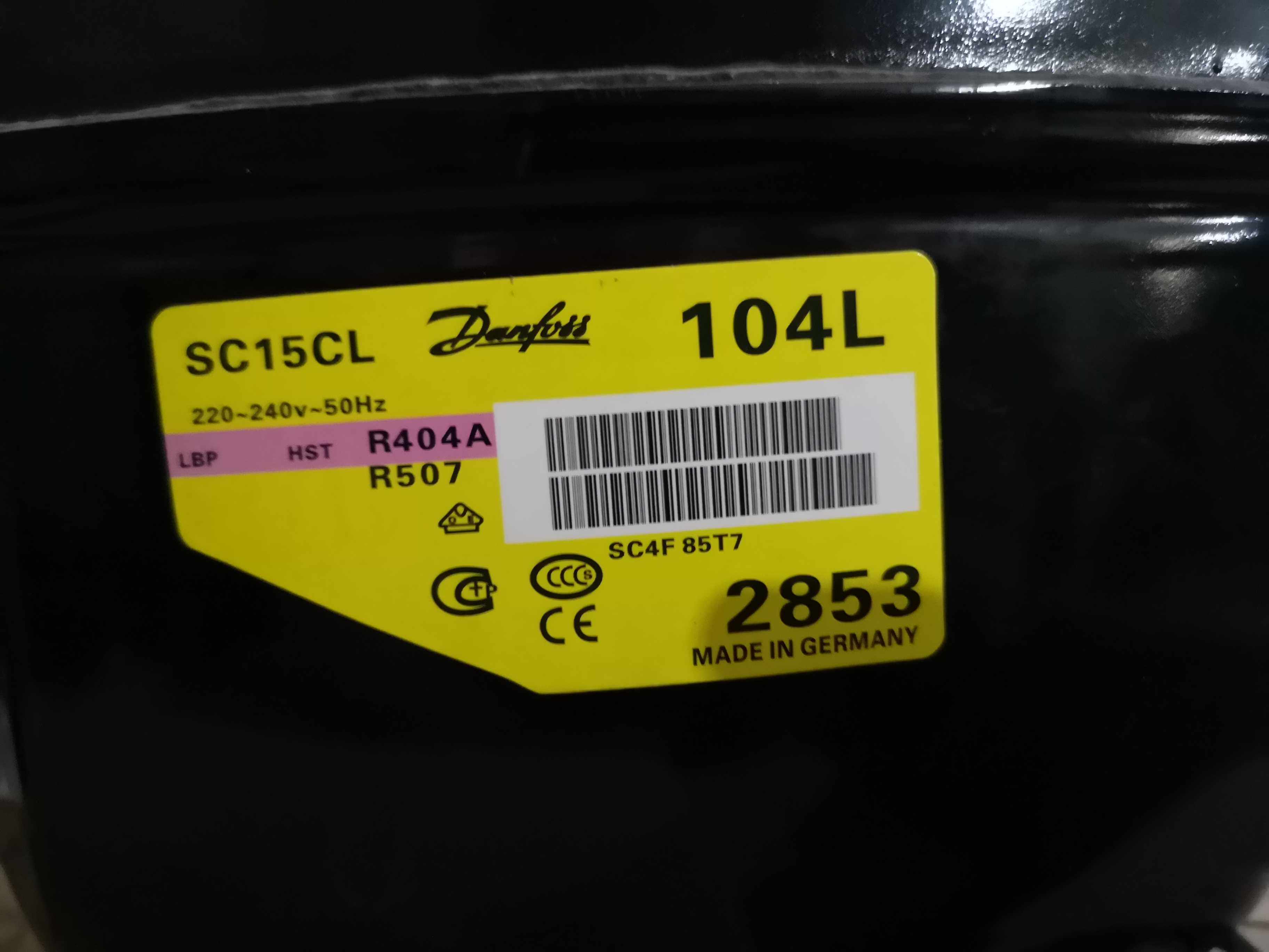 SC15CL(104L2853) 495W R404A original Danfoss refrigerator freezer display cabinet compressor