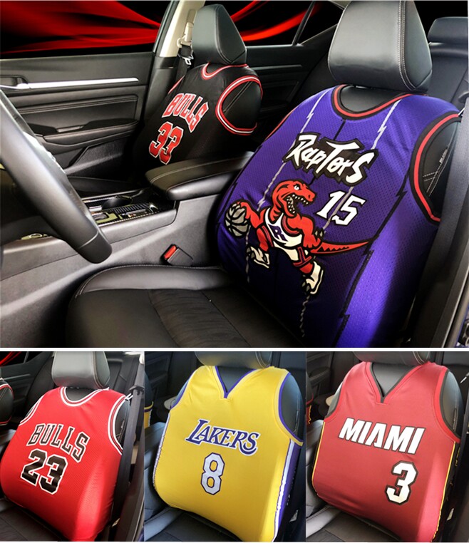 JAMES CO-BRANDED BASKETBALL CAR JERSEY SEAT COVER SEAT CUSHION GENERIC CARTOON RETRO JORDAN JAMES BACKREST CUSHION
