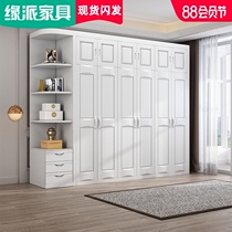 Chinese solid wood wardrobe 3456 door combination large wardrobe Simple modern economical white pastoral bedroom furniture