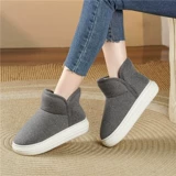 Зимние высокие удерживающие тепло утепленные нескользящие тапочки для влюбленных, обувь на платформе