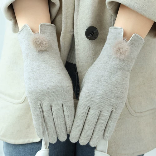 Зимние перчатки, милый удерживающий тепло флисовый ветрозащитный зимний кашемировый комплект