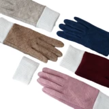Зимние перчатки, милый удерживающий тепло флисовый ветрозащитный зимний кашемировый комплект