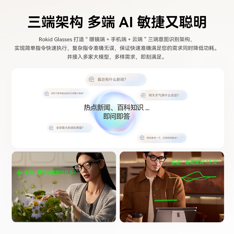 Очковые РОКИД, умные очки, очки с искусственным интеллектом Lingban, супер AI ассистент, снимающие очки, перевод в реальном времени, экзамен, путешествие, подсказки, навигация, фото- съемка, черная технология HTC