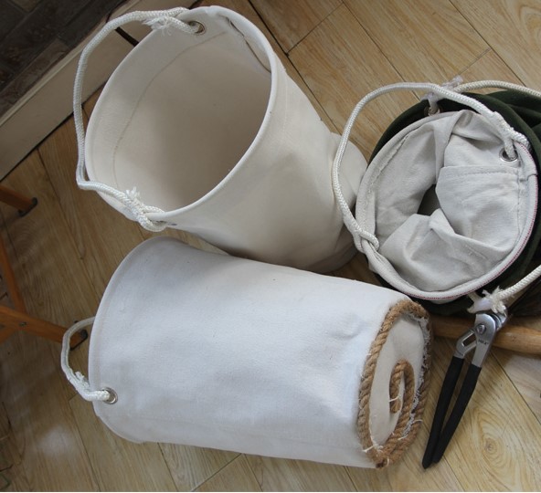 Toilet Canvas Kit Electrician Thickening Shaped Bag Round Construction Work Tool Bag Work Repair Cylinder Cashier Bag