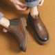 Martin boots men's winter velvet thickened warm cotton shoes genuine leather high-top leather shoes British retro short-leg Chelsea boots