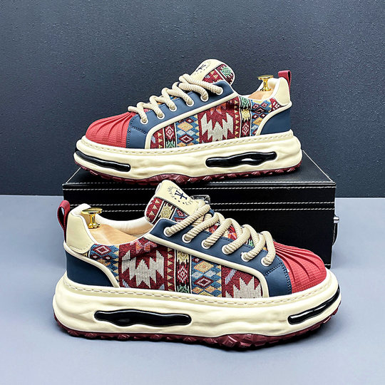 European men's shoes winter super hot bread shell toe dad shoes youth casual sports heightening small white shoes