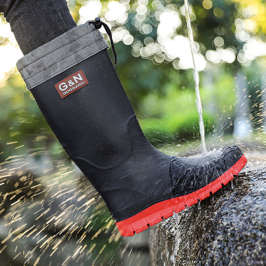 Men's Rain Boots, Autumn 2026 New Model, Men's Rain Boots with Fleece Lining, Warm, Non-Slip, Soft Sole, Wear-Resistant, Long Fishing Boots