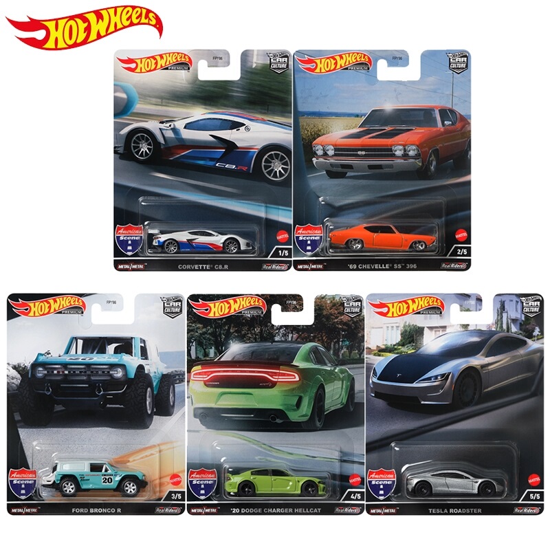 Hot Wheels Car Culture American Style Dodge Hellcat Ford Bronco Iron-Bottom Rubber-Tire Alloy Car