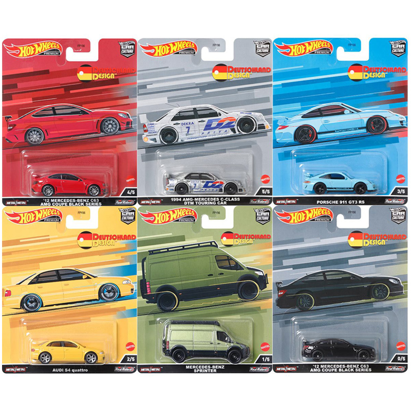 Hot Wheels Car Culture German Design 2 Mercedes-Benz C63 Porsche 911 Gt3R Fpy86