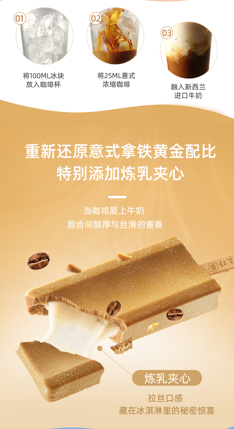 东北大板 20年最新口味 墨镜咖啡冰淇淋 87g*12支 图3