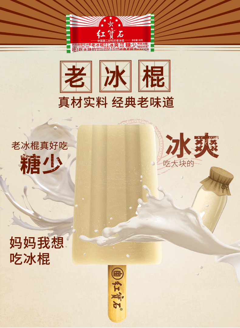 东北大板 经典鲜奶冰淇淋雪糕 6种口味 共30支 图3