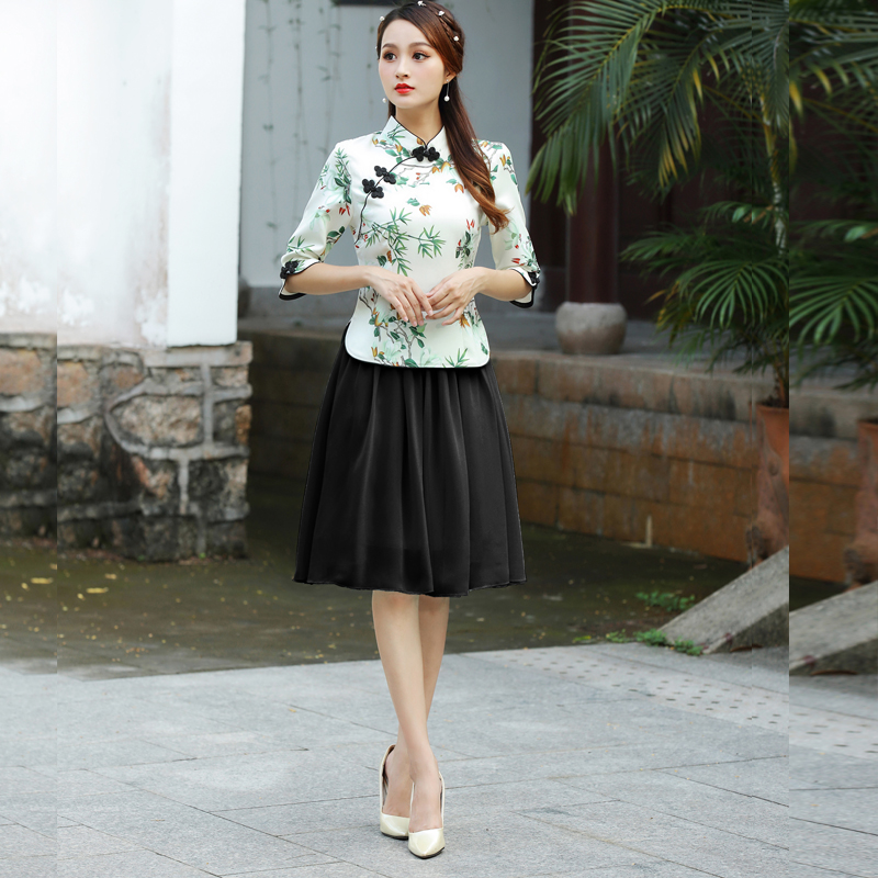 Spring / Summer sườn xám mới phù hợp với nữ Tang váy cải thiện thời trang retro kiểu Trung Quốc Han quần áo phong cách quốc gia Trung Quốc sườn xám hàng đầu