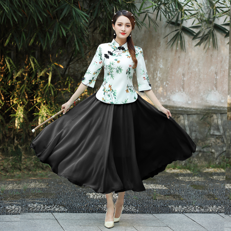 Spring / Summer sườn xám mới phù hợp với nữ Tang váy cải thiện thời trang retro kiểu Trung Quốc Han quần áo phong cách quốc gia Trung Quốc sườn xám hàng đầu