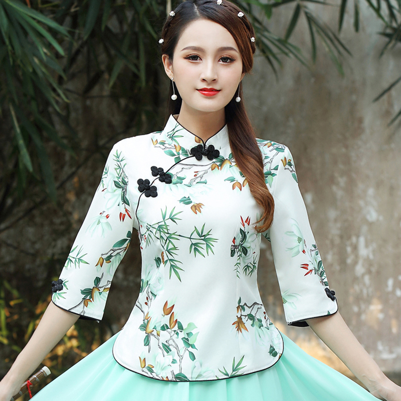 Spring / Summer sườn xám mới phù hợp với nữ Tang váy cải thiện thời trang retro kiểu Trung Quốc Han quần áo phong cách quốc gia Trung Quốc sườn xám hàng đầu