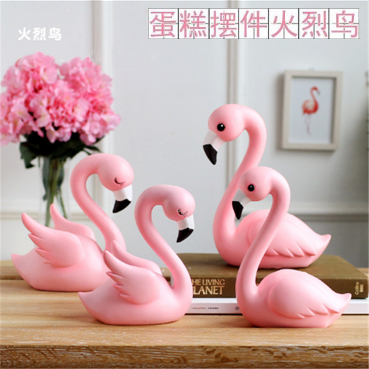 Seven Valentine's Day Flamingo Cake Decorated Pink Love Bird Flamingbird Scene Cake Decoration