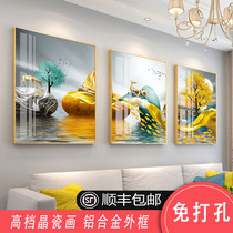 Living room decorative painting modern minimalist Nordic sofa background wall hanging painting wall painting triple painting light luxury porcelain painting murals