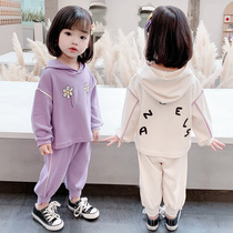 Girls spring sweater 2021 New style spring and autumn baby sports suit children spring clothes childrens clothing