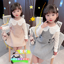 Childrens net red skirt burst princess dress Girls spring dress suit Spring and autumn foreign style year-old baby clothes