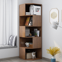 Corner cabinet Nordic corner wall Corner triangle cabinet Living room bookshelf Modern simple solid wood shelf locker