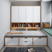 Bedroom small family style wardrobe bed combined tatami bed cabinet integrated 1 m 1 2 bedroom furniture combination customizable